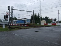 Železniční přejezd v Hulíně...i s vlakem
