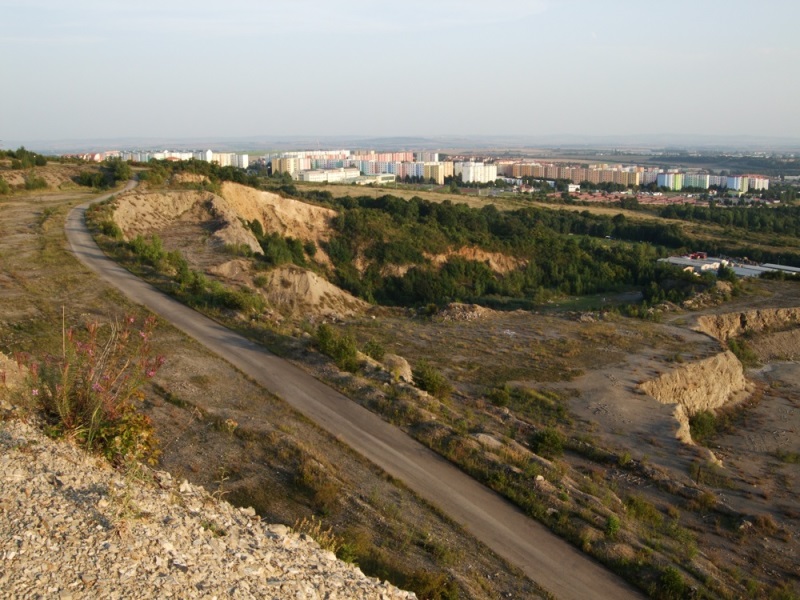 Pohled ze zhora lomu na Hády směrem na Brno