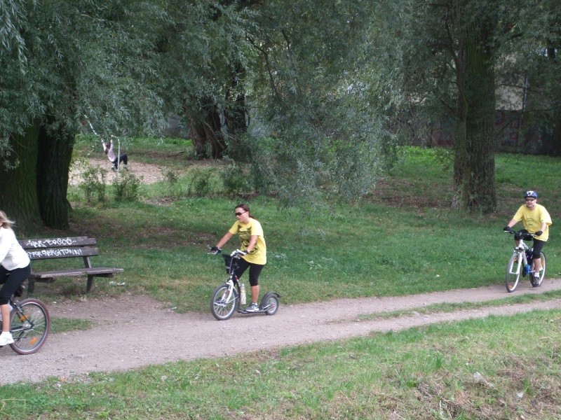 Příjezd na nový most udělaný u Obřanského hřiště