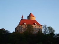 stejně v tuto hodinu je to krásný výhled na hrad Veveří