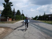 Jeden ze tří cyklistů - nejstarší člen výpravy - Zdenál